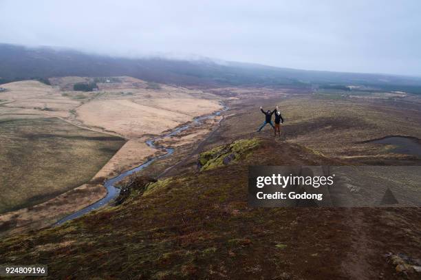 Iceland landscape with people. Iceland.