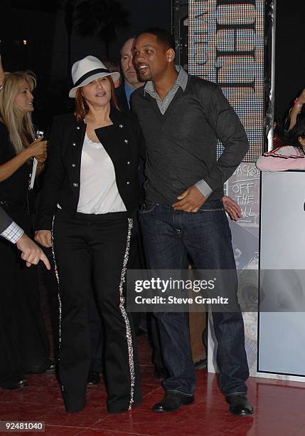 Sony's Amy Pascal and Actor Will Smith arrive at the Los Angeles Premiere of "This Is It" held at Nokia Theatre L.A. Live on October 27, 2009 in Los...