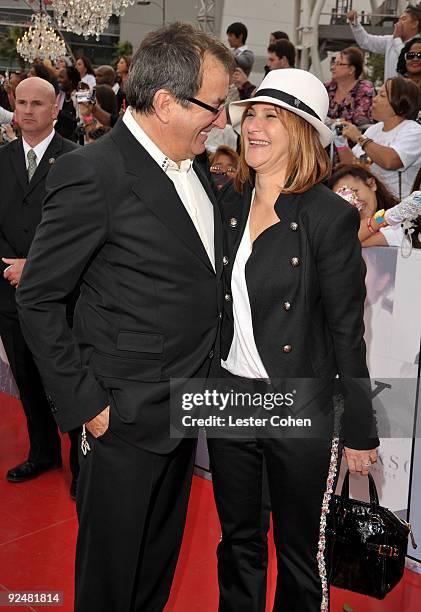 Director Kenny Ortega and Co-Chairman of Sony Pictures Entertainment, Inc. Amy Pascal arrive at the Los Angeles premiere of "This Is It" at Nokia...