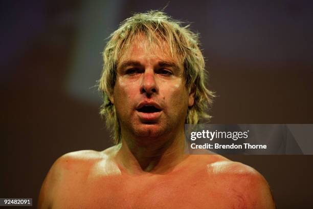 Former AFL player Warwick Capper looks on during the celebrity boxing match against former AFL player Warwick Capper during a celebrity boxing match...