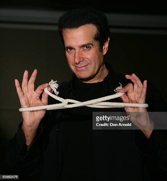 Magician David Copperfield poses during the launch his first Australian tour in 10 years, "David Copperfield - An Intimate Evening of Grand...