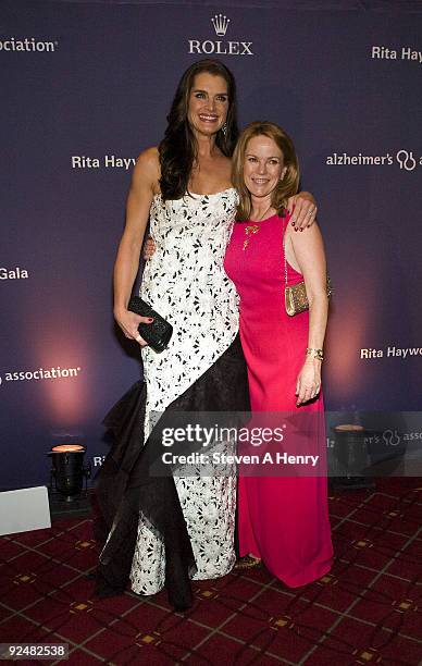 Actress Brooke Shields and Anne Hearst McInerney attend the 2009 Alzheimer's Association Rita Hayworth Gala at The Waldorf=Astoria on October 27,...