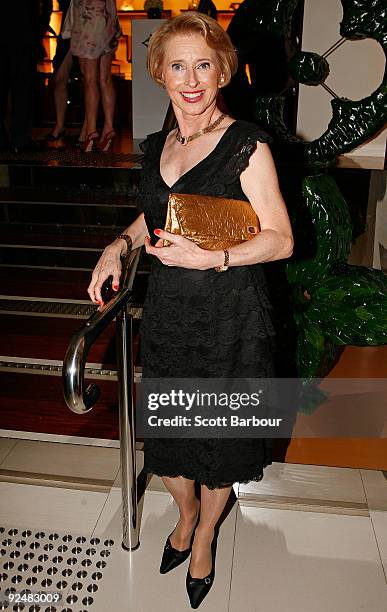 Horse trainer Gai Waterhouse poses for a photograph as she arrives for the first anniversary of the Louis Vuitton Collins Street store on October 29,...