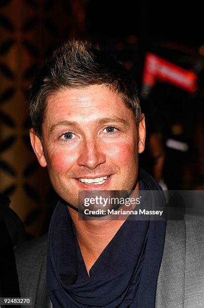 Michael Clarke during the Joe Hachem & Shane Warne Charity Poker Tournament for The Shane Warne Foundation in the Crown Poker Room on October 29,...