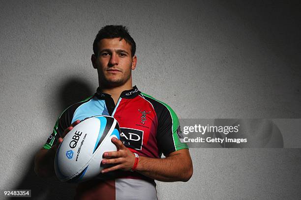 Danny Care of Harlequins poses during a media event to announce QBE as the Official Insurance Partner of the Guinness Premiership at the Lloyds...