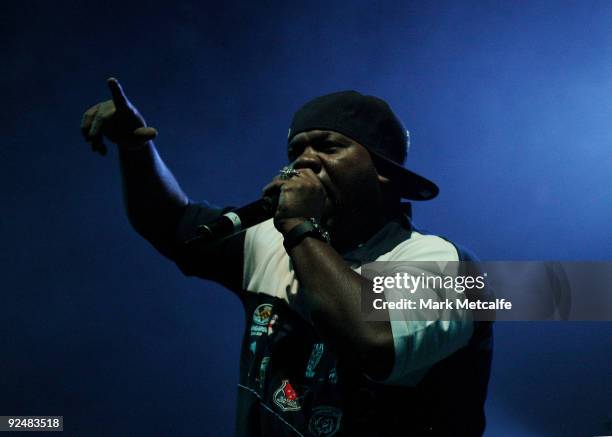 Raekwonn of the Wu-Tang Clan performs on stage at The Enmore Theatre on October 29, 2009 in Sydney, Australia.