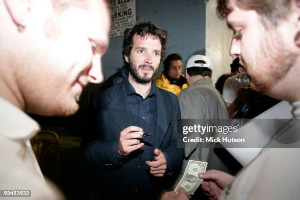 Bret McKenzie of Flight Of The Conchords talks to fans at the Orpheum Theater on June 1st 2008 in Los Angeles, California.