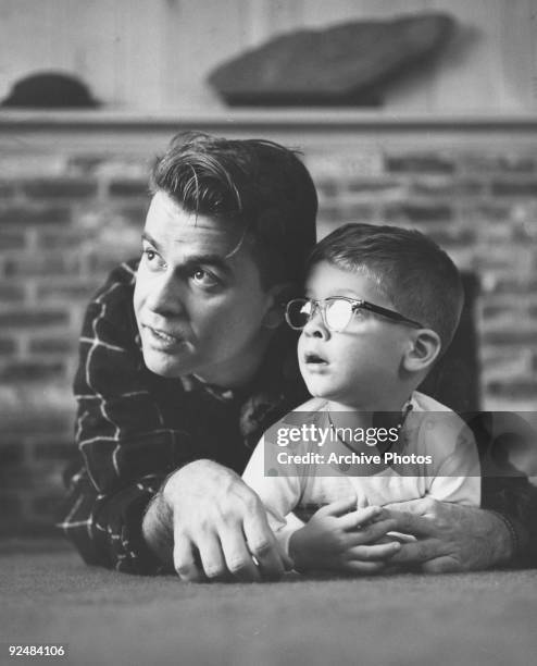 American television show host Dick Clark with his son Richard A. Clark, circa 1960.