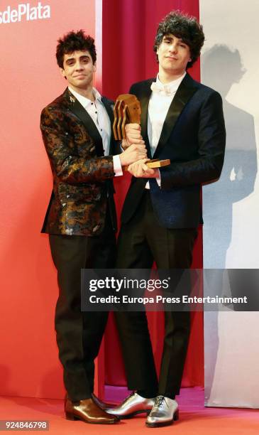 Javier Calvo and Javier Ambrossi attend 'Fotogramas Awards' gala at Joy Eslava on February 26, 2018 in Madrid, Spain.