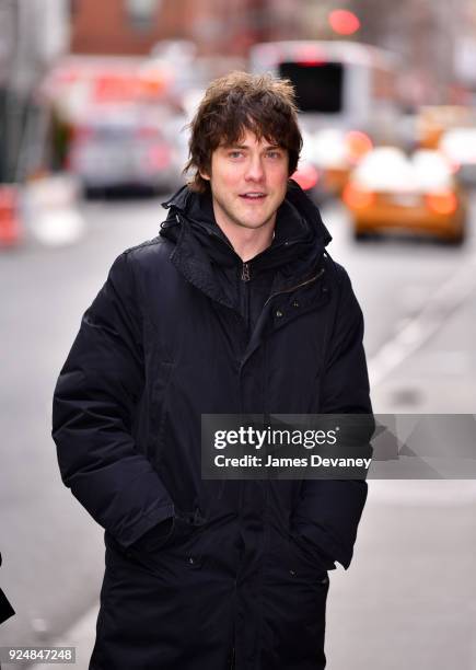 Andrew VanWyngarden leaves 'The Late Show With Stephen Colbert' at the Ed Sullivan Theater on February 26, 2018 in New York City.