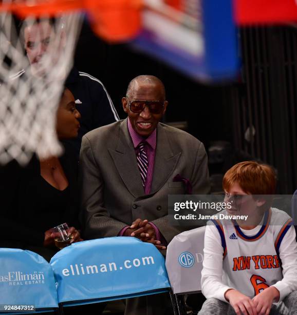 Dick Barnett attends the New York Knicks Vs Golden State Warriors game at Madison Square Garden on February 26, 2018 in New York City.