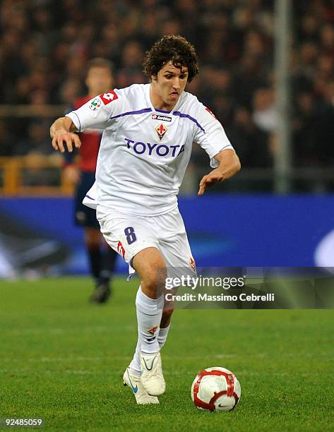 Stevan Jovetic of ACF Fiorentina in action during the Serie A match between Genoa CFC and ACF Fiorentina at Stadio Luigi Ferraris on October 28, 2009...