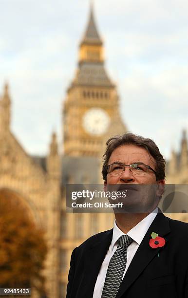 Tony McNulty, a former Minister of State for Employment and Welfare Reform, poses in front of the Houses of Parliament on October 29, 2009 in London,...
