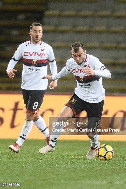 Goran Pandev of Genoa CFC in action during the serie A match between Bologna FC v Genoa CFC at Stadio Renato Dall'Ara on February 24, 2018 in...