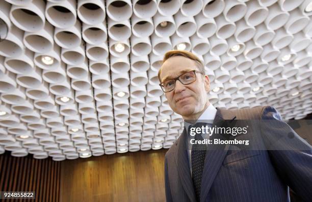 Jens Weidmann, president of the Deutsche Bundesbank, arrives for a news conference to announce the German central banks annual report in Frankfurt,...