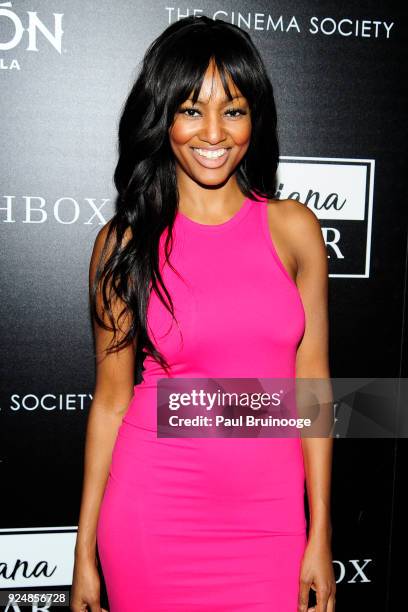 Nichole Galicia attends The Cinema Society with Avion and Watchbox host a screening of "Louisiana Caviar" at iPic Cinema on February 26, 2018 in New...