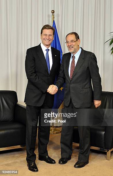 Guido Westerwelle , new German Vice Chancellor and Foreign Minister in the new German government meets European Union foreign affairs chief Javier...