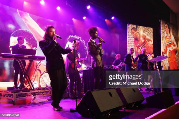 Entertainers perform at the 2018 NBL MVP Awards Night at Crown Palladium on February 27, 2018 in Melbourne, Australia.