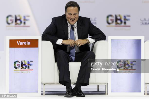 Juan Carlos Varela, Panama's president, speaks at the Global Business Forum Latin America in Dubai, United Arab Emirates on Tuesday, Feb. 27, 2018....