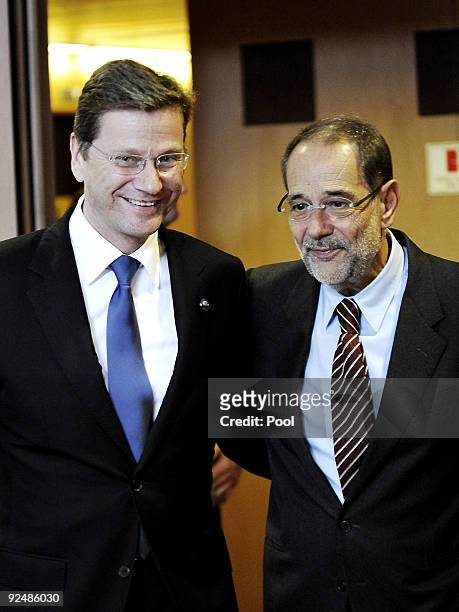 Guido Westerwelle , new German Vice Chancellor and Foreign Minister in the new German government meets European Union foreign affairs chief Javier...