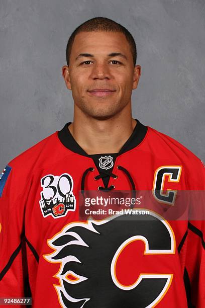 Jarome Iginla of the Calgary Flames poses for his official headshot for the 2009-2010 NHL season.