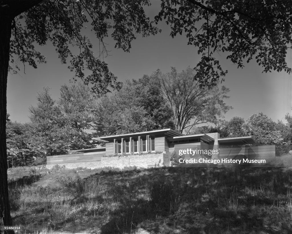 Exterior view of the home and yard of the Goetsch-Winckler residence ...