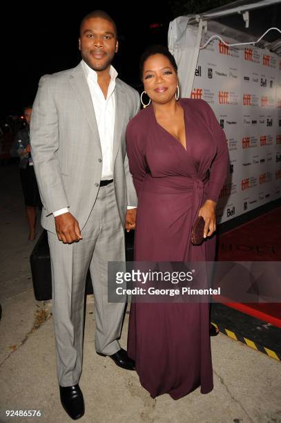 Producer Tyler Perry and executive producer Oprah Winfrey attend the "Precious" Based On The Novel Push By Sapphire premiere at the Roy Thomson Hall...