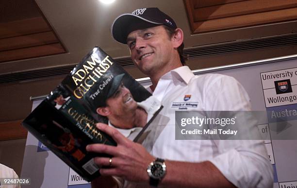 Former Australian skipper Adam Gilchrist at an event for the University of Wollongong, for which he is the brand ambassador in Mumbai on Tuesday,...
