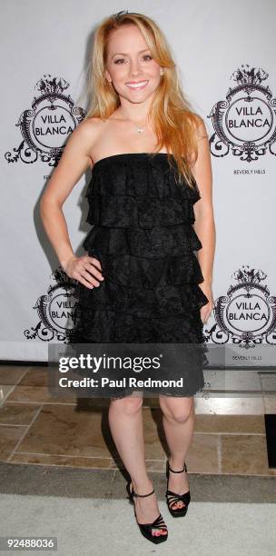 Actress Kelly Stables attends Genlux Magazine And Ford Models Cocktail Party on October 28, 2009 in Beverly Hills, California.