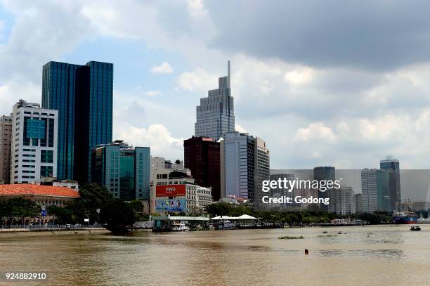 View of Ho Chi Minh City and Saigon River. Vietnam.