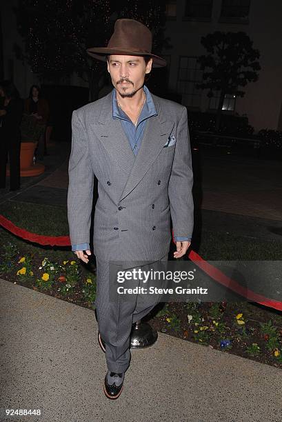 Actor Johnny Depp arrives at a special screening for DreamWorks Pictures' 'Sweeney Todd' at the Paramount Theater on December 5, 2007 in Los Angeles,...