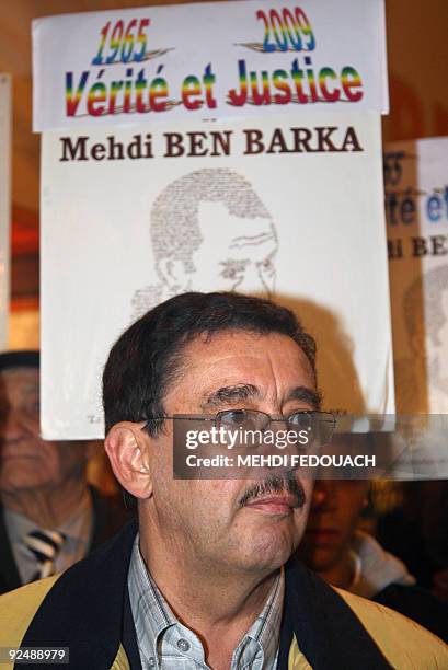 Bechir Ben Barka, the son of Moroccan opposition leader Mehdi Ben Barka, attends a gathering, organised by the Human Rights League, to mark the 44th...