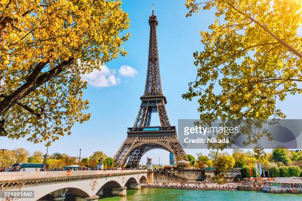 eiffel tower in paris, france - frança imagens e fotografias de stock