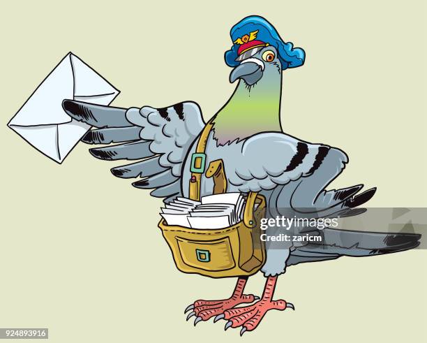 ilustraciones, imágenes clip art, dibujos animados e iconos de stock de paloma postal - homing pigeon