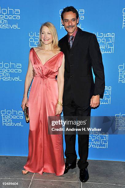 Actress Patricia Clarkson and actor Alexander Siddig attend the opening night film "Amelia" at the Museum of Islamic Art during the 2009 Doha Tribeca...