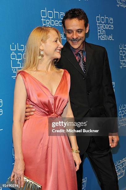 Actress Patricia Clarkson and actor Alexander Siddig attend the opening night film "Amelia" at the Museum of Islamic Art during the 2009 Doha Tribeca...