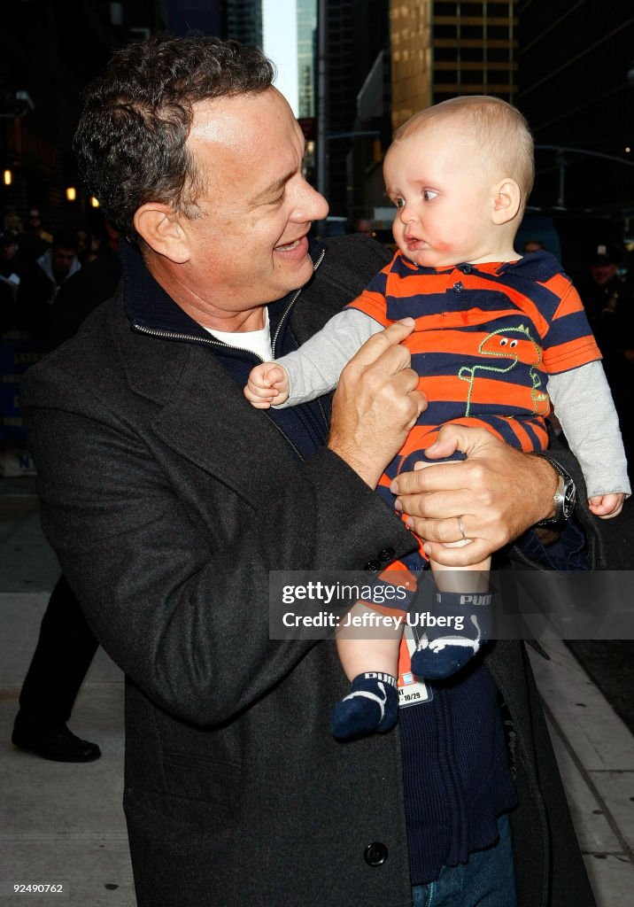 Tom Hanks Visits "Late Show With David Letterman" - October 29, 2009