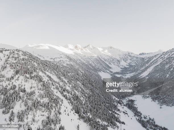 pyrenees in winter catalonia spain - baqueira beret stock pictures, royalty-free photos & images