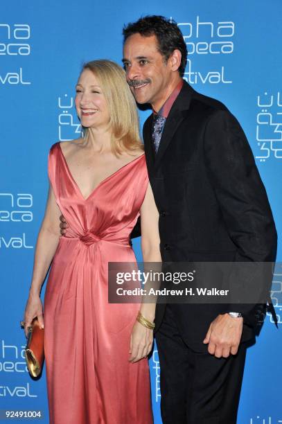 Actress Patricia Clarkson and actor Alexander Siddig attend the opening night film "Amelia" at the Museum of Islamic Art during the 2009 Doha Tribeca...