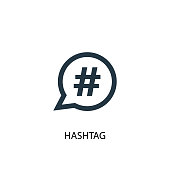 Hashtag icon. Simple element illustration