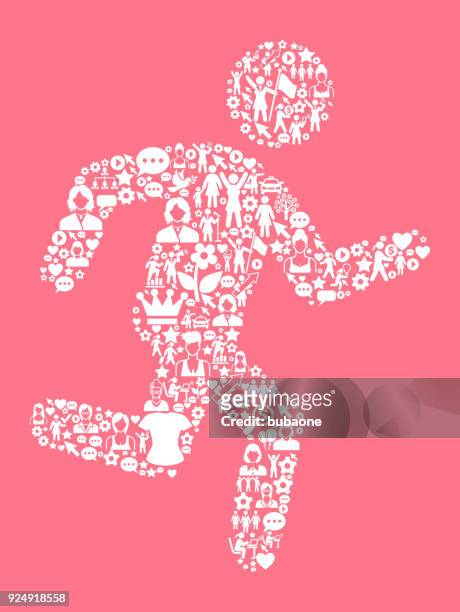 stockillustraties, clipart, cartoons en iconen met joggen women's rights and girl power pictogram patroon - jogger face