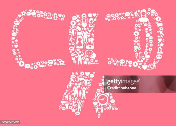 diploma women's rights and girl power icon pattern - college graduate with parents stock illustrations