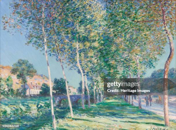 The Lane of Poplars at Moret-sur-Loing, 1890. Found in the collection of Musée d'Orsay, Paris.