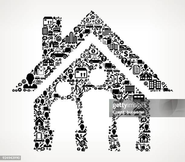 family house moving and relocation icon pattern - family moving boxes stock illustrations