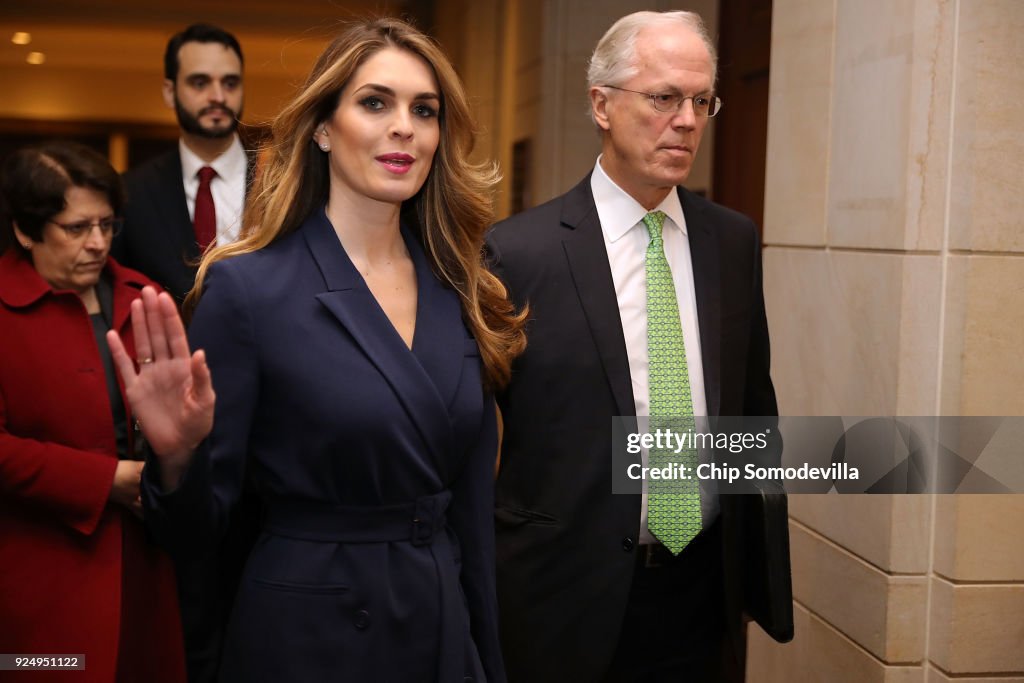 White House Communications Director Hope Hicks Is Interviewed By House Intelligence Committee During Russian Investigation