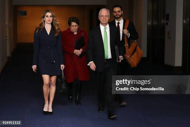 White House Communications Director and presidential advisor Hope Hicks arrives at the U.S. Capitol Visitors Center February 27, 2018 in Washington,...