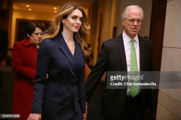 White House Communications Director and presidential advisor Hope Hicks arrives at the U.S. Capitol Visitors Center February 27, 2018 in Washington,...