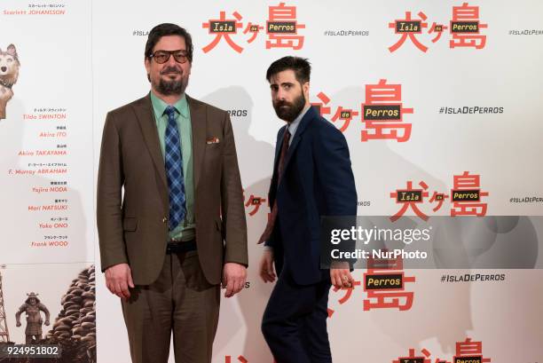 Roman Coppola and Jason Schwartzman attend the 'Isle of Dogs' movie at Villamagna Hotel in Madrid on Feb 27, 2018