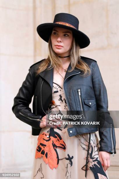 Mexican singer and actress Belinda Peregrin Schull poses for a photo-call before the Christian Dior's 2018/2019 fall/winter collection fashion show...