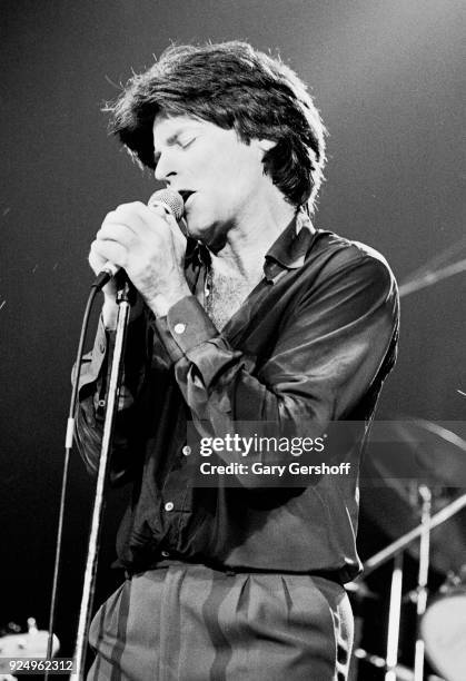American Rock musician Ricky Nelson performs onstage at the Ritz, New York, New York, February 24, 1981.